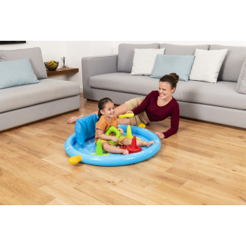 Dmuchany Brodzik Basenik z Daszkiem dla dzieci 6m+ Z Grą Układanką BESTWAY 115x89x76 Gra układanka + 3 Obręcze